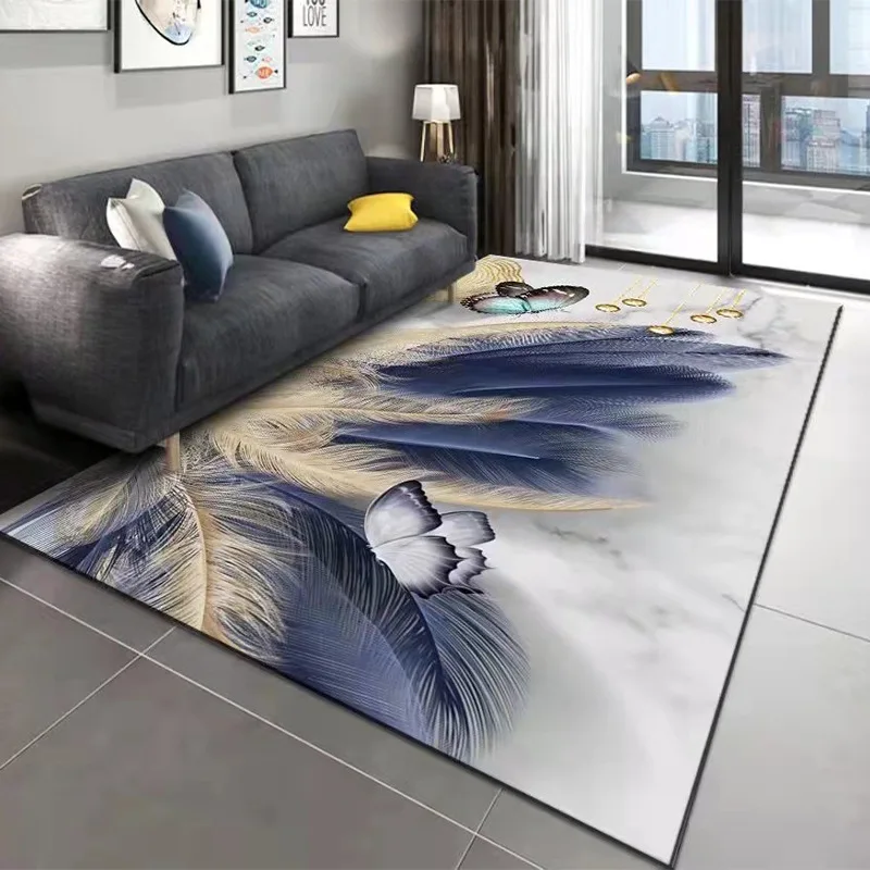 

Dreamlike Feather Rugs and Carpets for Home Living Room,Modern Large Area Rug,Non-slip Floor Mat,Bedroom Bedside Sofa Decoration