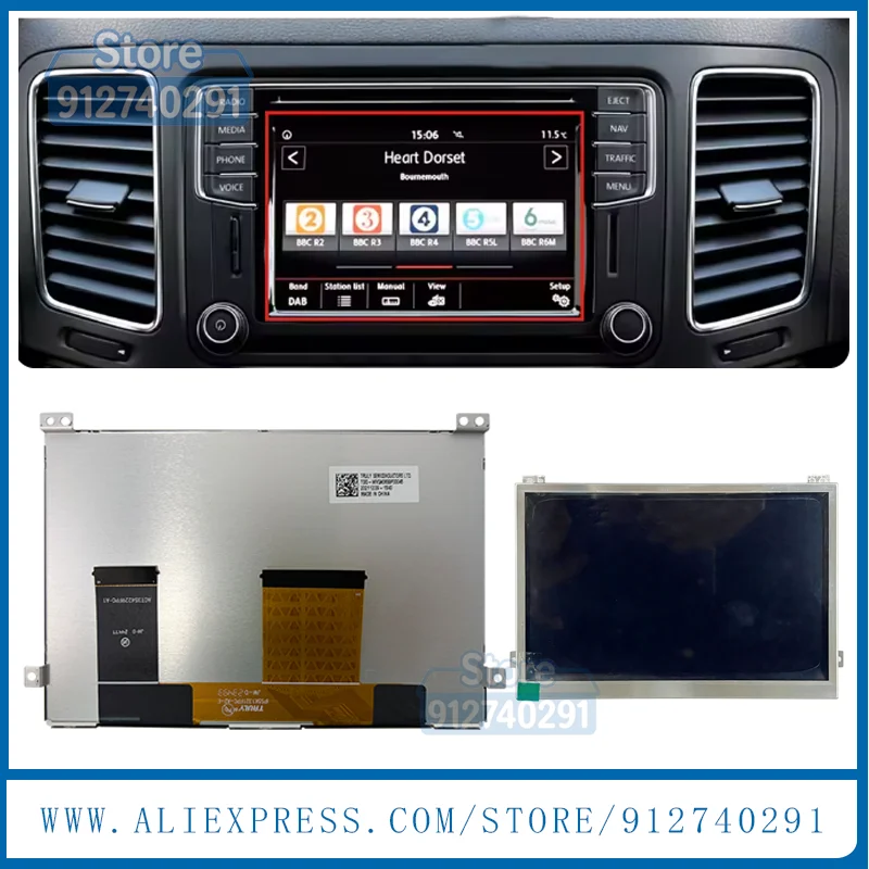 TDO-WVGA0633F00045 TDO-WVGA0633F00039 LCD Touch Screen For VWMIB2 MIB200 682 684 680 682C STD2 ZR Central Control Navigaiton LCD