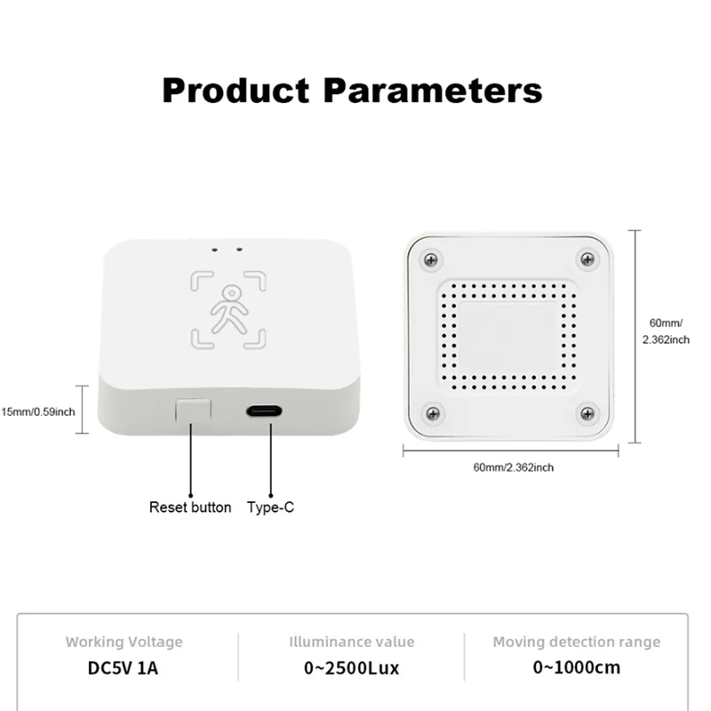SQPP-Tuya Zigbee Детектор присутствия человека Умный PIR-датчик человеческого тела Mmwave Радар Микроволновой датчик движения Обнаружение интенсивности