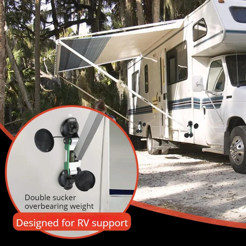 RV Sucker Camper Caravan Awning Foot Holder Bracket Awning Support Rubber Suction Cup Base  Mounting Bracket Camper Trailer