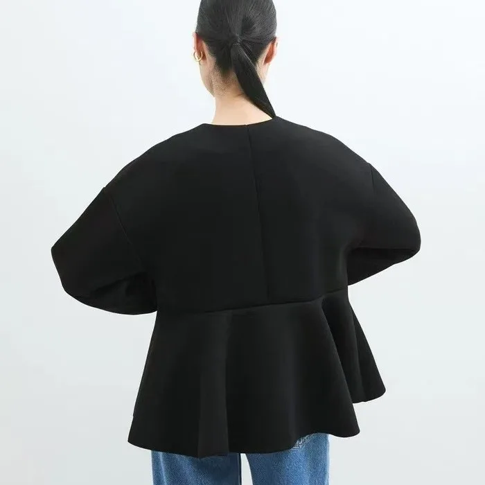 Coreano Sle V-Ne Button-Up Thiened Sweatshirt Cardigan Feminino Cor Pura Primavera Outono Faion Simples E Elely Loo...