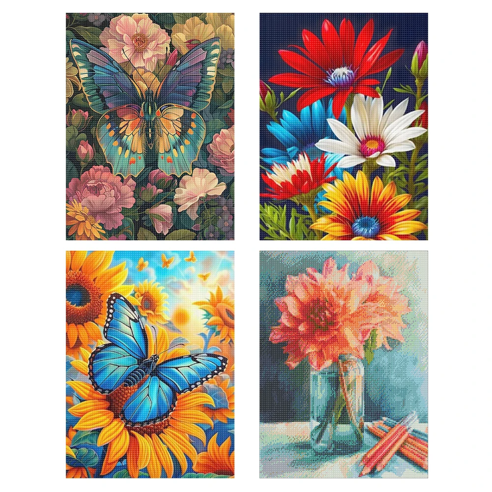 

Цветочный дизайн, набор для вышивки бисером «сделай сам», 9CT, набор для вышивки крестом для домашнего декора