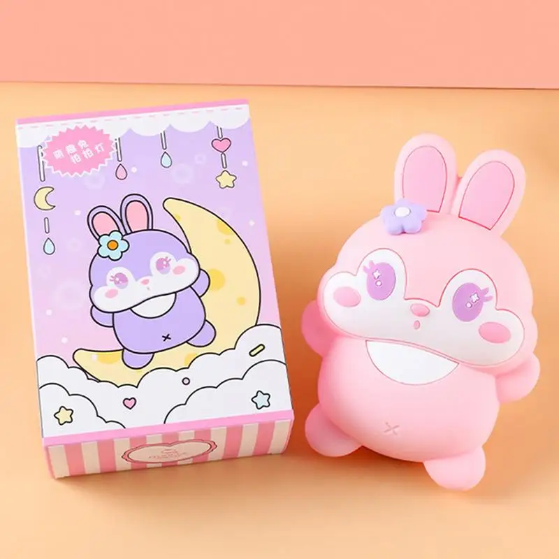 Cute Bunny Desk Lamp Desktop Bunny Night Lamp 30-minute Timing Function Bedroom Table Lamp For Bedside Bookshelf Children's Room