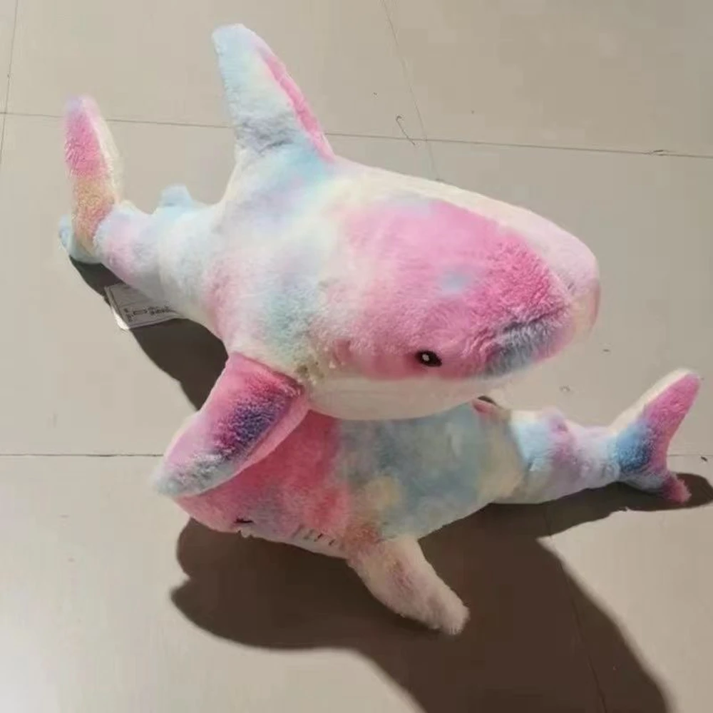 60cm Large Shark Doll Plush Toy Five Color Cute Cartoon Bed Sofa Pillow Boys And Girls Birthday Gift Soft Filling Decoration