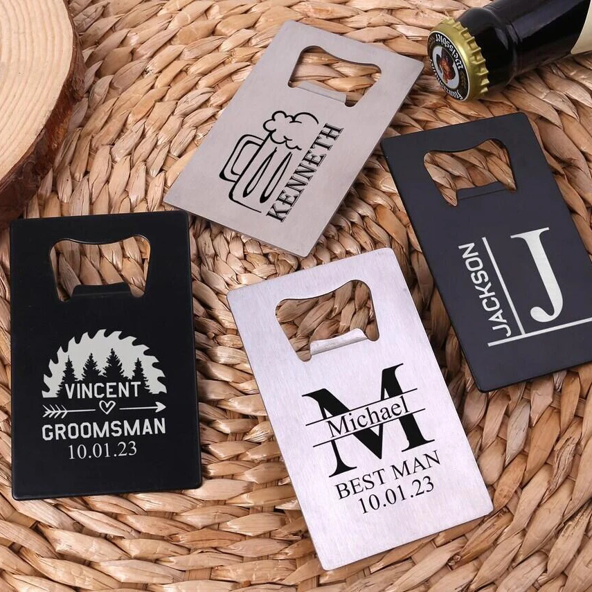 30pcs Personalized Stainless Steel Bottle Opener Birthday Gift Custom Opener Wedding Favors Best Man Groom Gift Groomsman Gifts