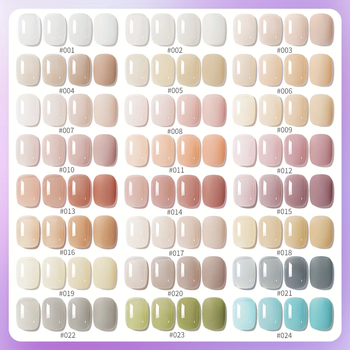 24 peças série translúcida 24 cores --- nova arte popular de unhas ultra-brilhante série translúcida de gelo esmalte em gel arte de unha faça você mesmo