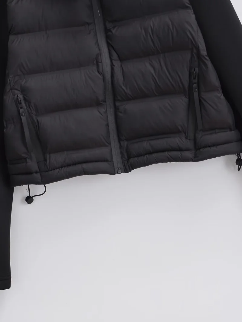 ETJ 2025 women's autumn and winter casual sports short jacket outdoor hiking light casual warm stitching sleeve quilted jacket