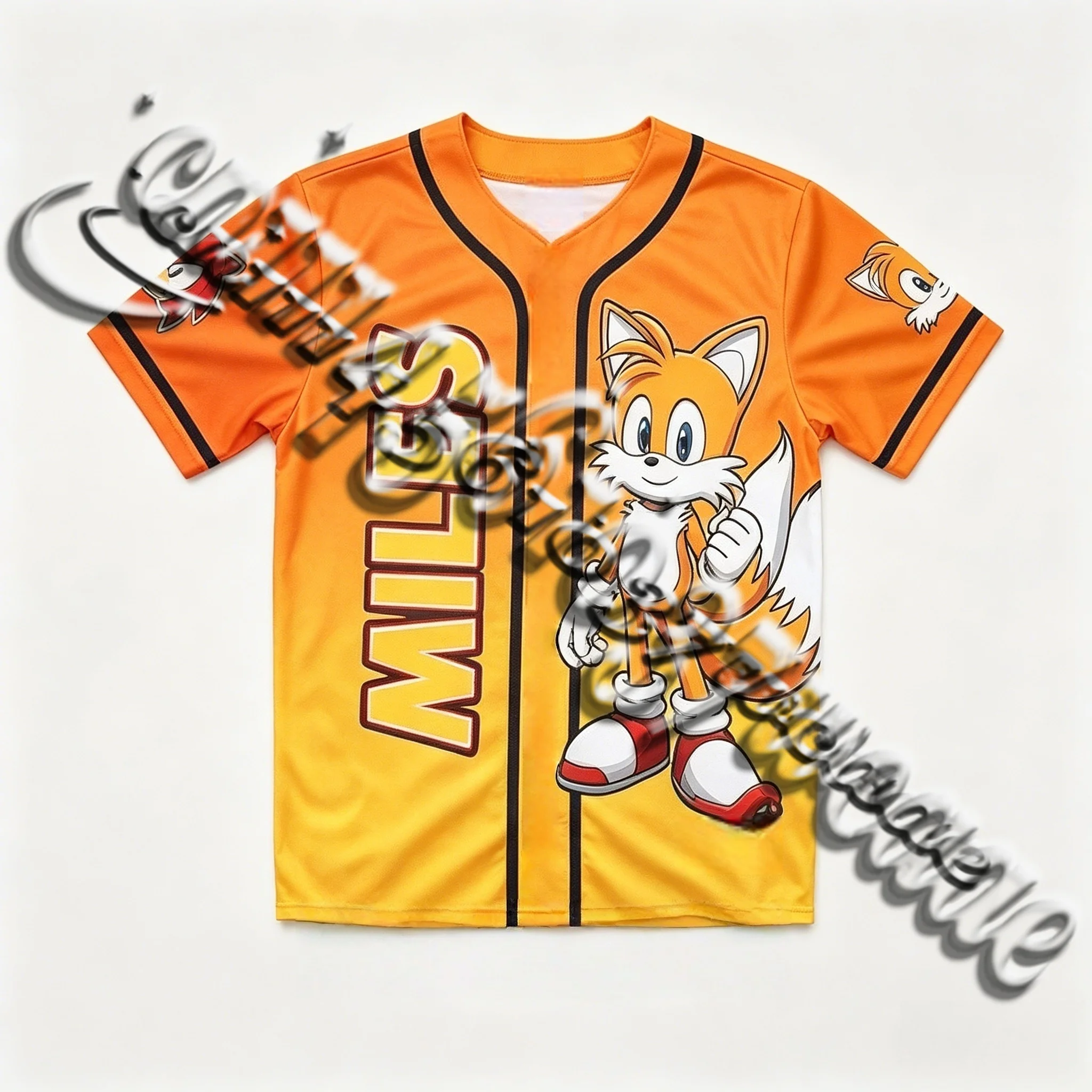 2026 Bandai Animated Game Theme Sonic Hedgehog Full Character Sports Shirt Summer Oversized T-shirt Family Matching