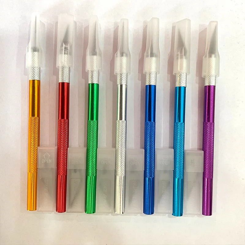 Нескользящий металлический скальпель, нож, набор инструментов, резак, гравировка, ремесленные ножи, 5 шт., лезвия, печатная плата мобильного телефона, сделай сам, ремонт, ручной инструмент, Рождество