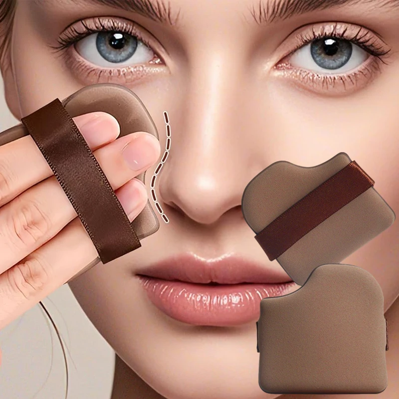 พัฟแต่งหน้า 1/4/6 ชิ้น สำหรับรองพื้นแบบคุชชั่น ฟองน้ำกำมะหยี่เนื้อช็อกโกแลต พัฟแป้งฝุ่นแบบฟล็อกกิ้ง อุปกรณ์แต่งหน้า