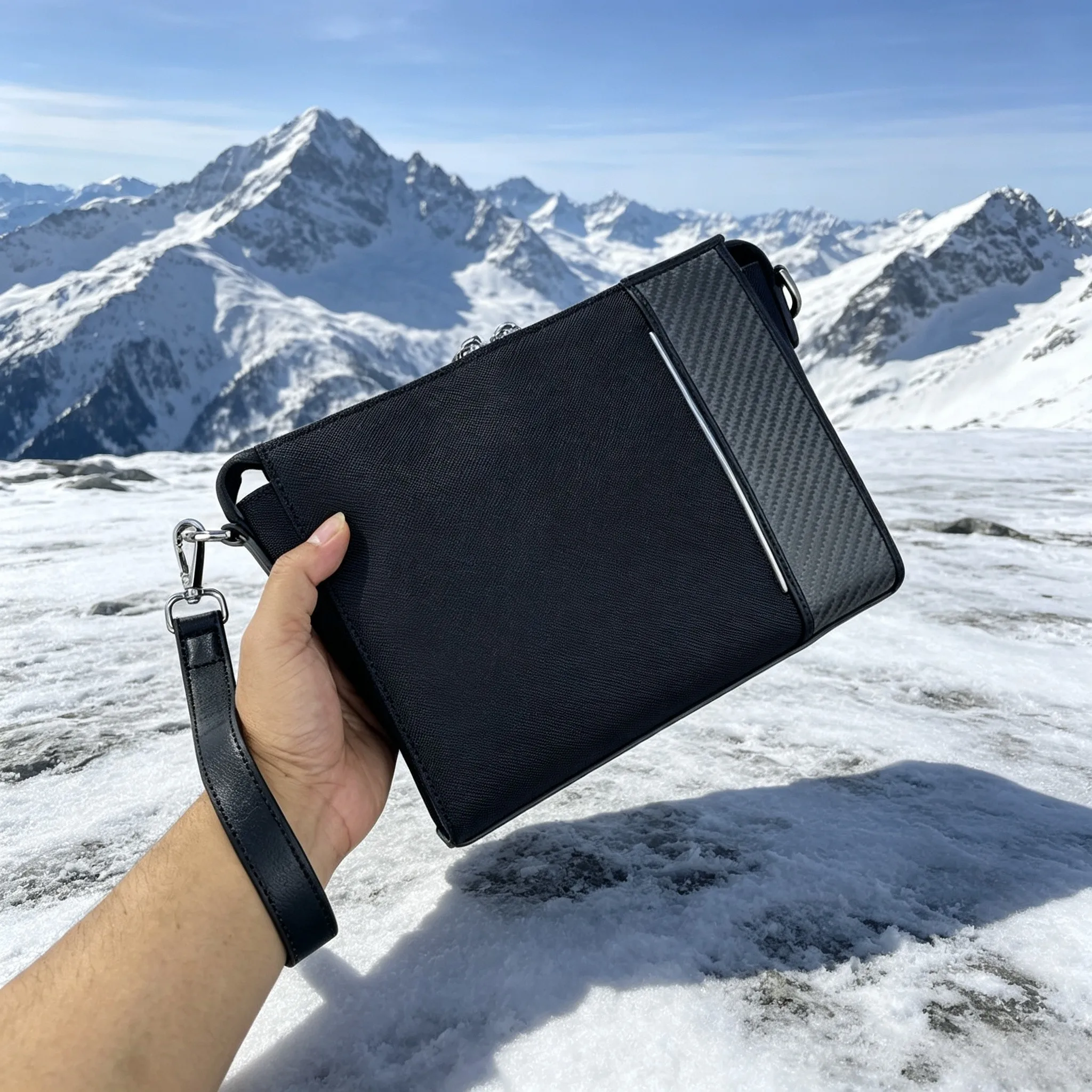 Trendy Cool Handheld Carry Purse for Men, Multi-use Versatile Crossbody Shoulder Bag Business Casual Daily Office Commute Trip