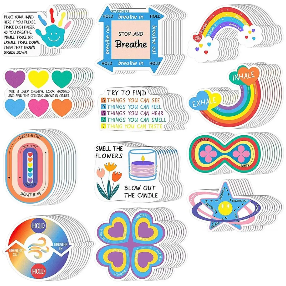 Best sales 2026 120 Pcs Anxiety Sensory Stickers for Stress Relief, Textured Tactile Fidgets for Mental Health, Autism & ADHD
