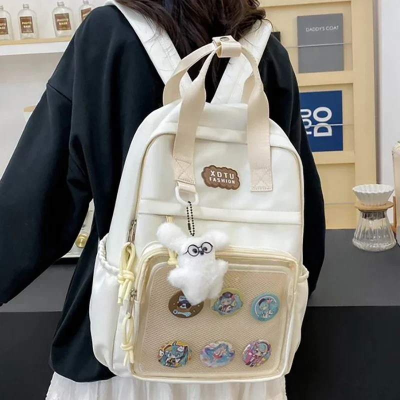 

HAEX Casual Nylon Women Ita Bags Fashion JK Uniform Large Capacity Backpacks Harajuku Students Commute DIY Mochilas Para Mujer