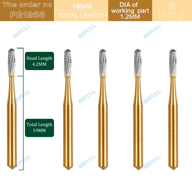 FG Zekrya noże do węglik wolframu wiertnice do wiertło dentystyczne Endo Z ekstrakcji zębów do szybka prostnica 19/25/28mm