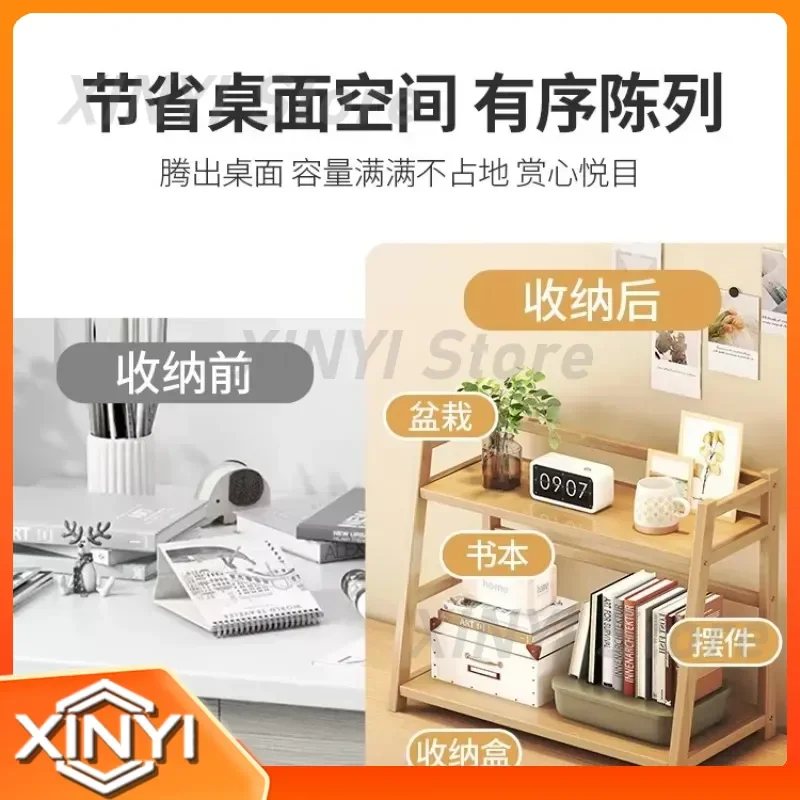 Desktop Shelf for Office Home Countertop Small Bookshelf Layered Storage Shelf Multi Layer Space Saving Organization Shelf