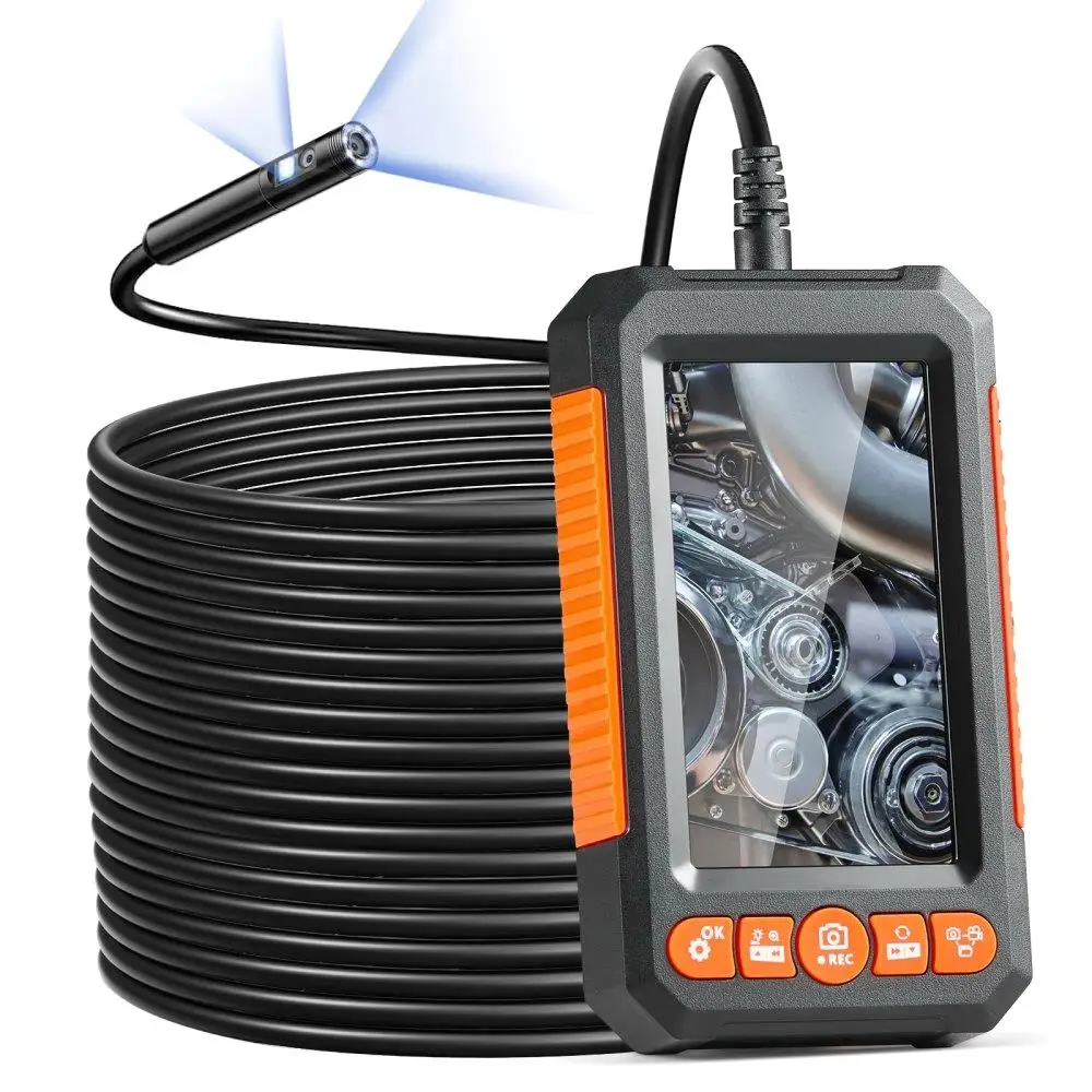 

4K HD Endoscope Camera with Lights Dual Lens 49FT Cable 4.3 inch Screen for Inspection