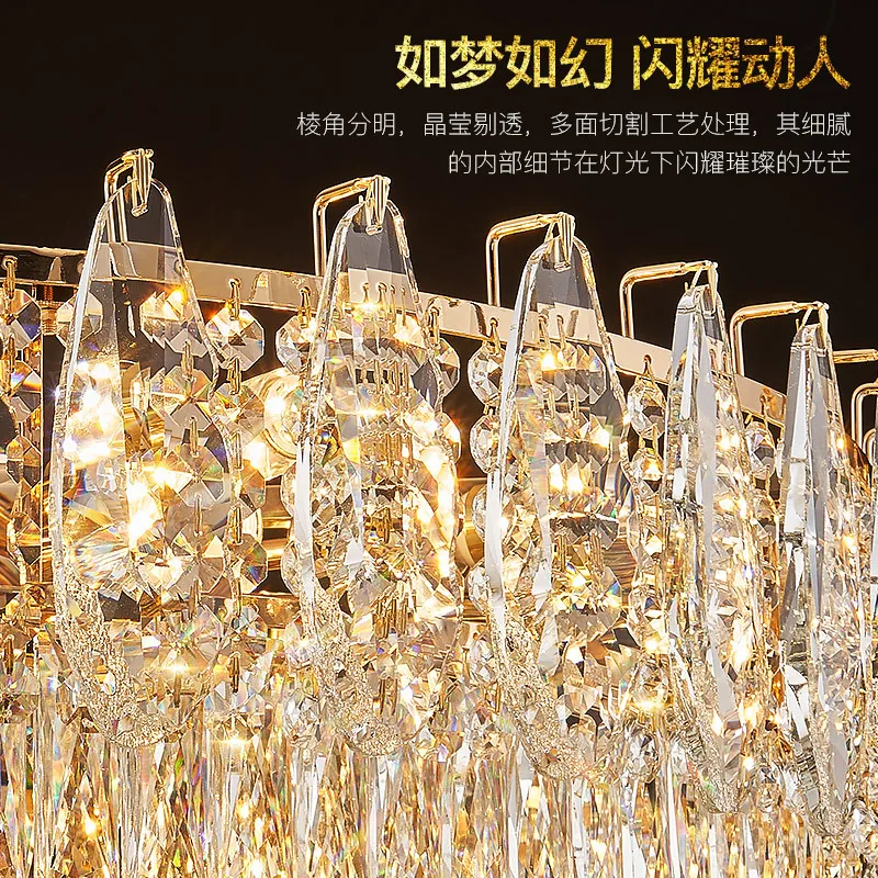 Light luxury, high-end atmosphere, living room crystal chandelier lamparas  lamp  kitchen accessories