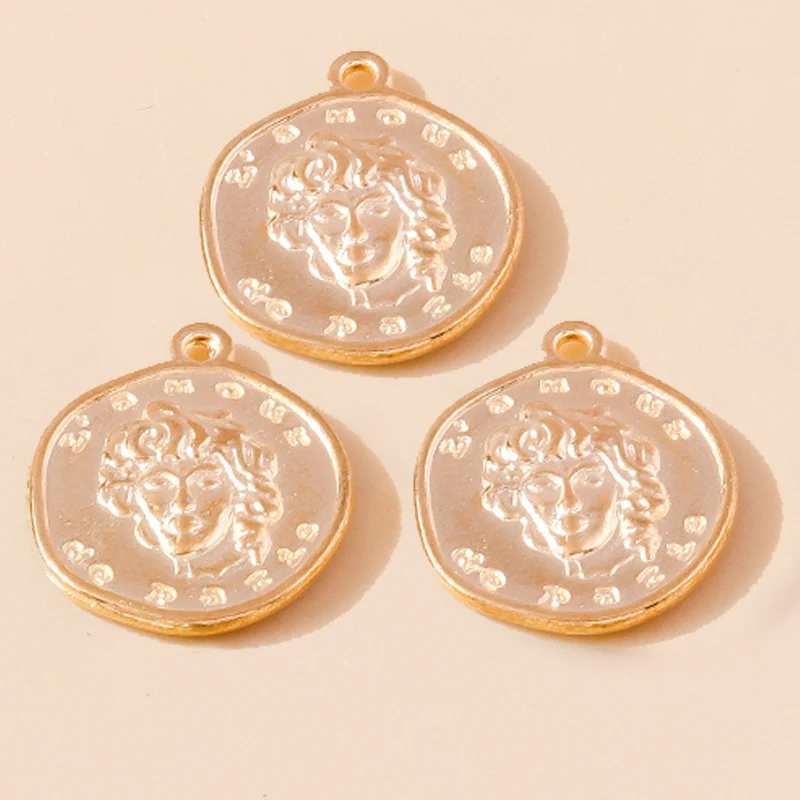 Leslie 10 Stück/Set 19*22mm Trendige Geschnitzte L'amour De Paris Porträt-Anhänger für Armbänder Halsketten DIY Legierungs-Münzanhänger Zubehör – Detail 5