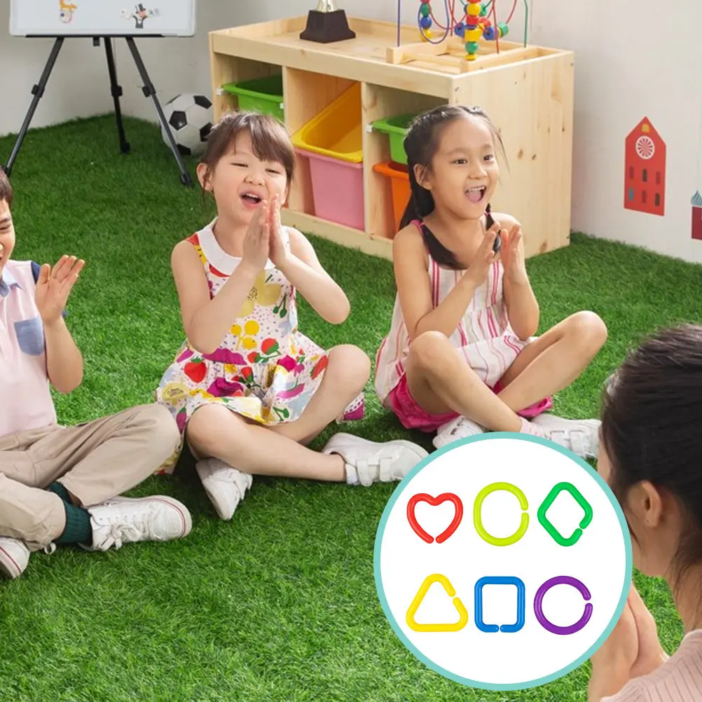 35pcs Baby Linking Rings Toy Set – Geometric Sensory Stroller Clip for Cognitive Development & Early Learning