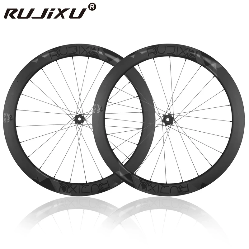 700c Road Bike Wheelset  Carbon Wheels Disc Brake  UCI Quality Carbon Rim Center Lock Or 6-blot road wheel 1435g  RUJIXU