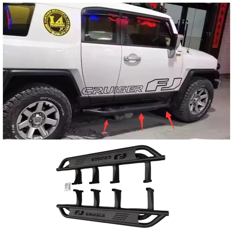 

Fits For Toyota FJ Cruiser High Quality Strong Steel Steel Running Boards Side Step Bar Pedals