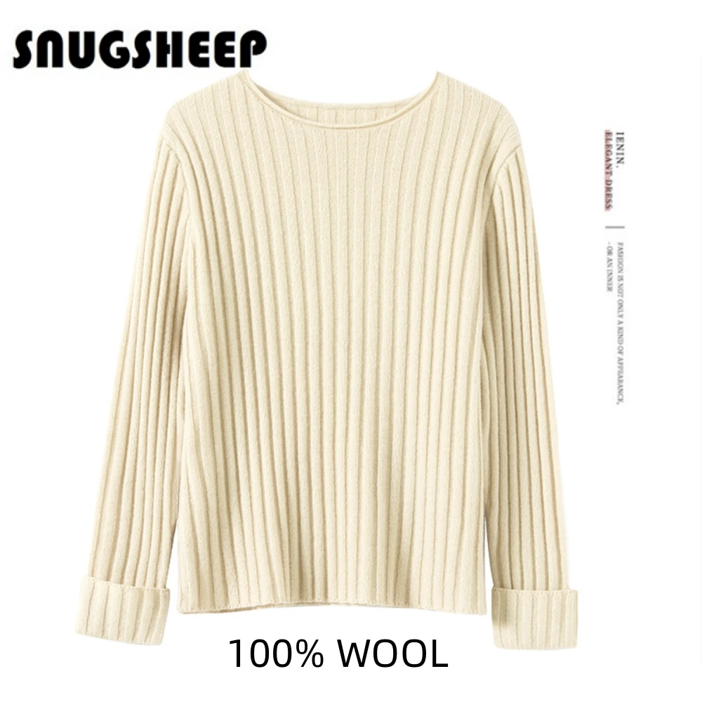 boat neck women wool sweater 2024 clothes womens top winter white jumper cute fashion woman clothing luxury designer knit kawaii