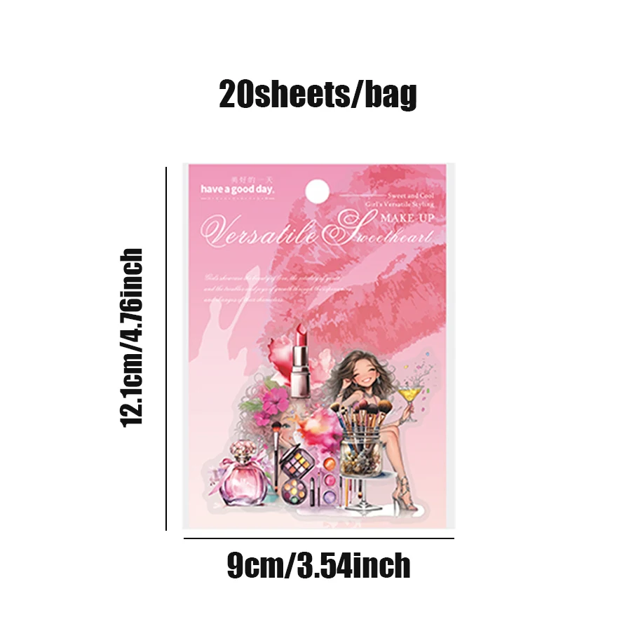 80 Stück Variety Sweetheart Collection Series Girls Beauty Theme PET-Aufkleber Handbuch Material Sticker Pack DIY Kalender Milchprodukte