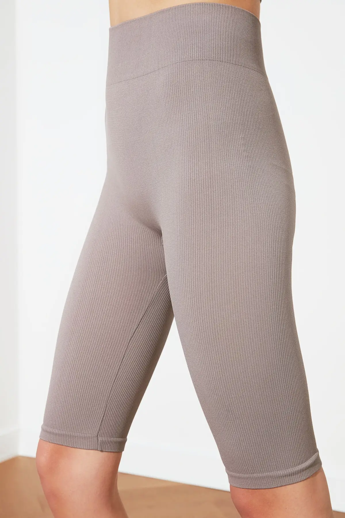 Turkish Textile Mink Seamless Ribbed Biker Sports Leggings Turkey Production