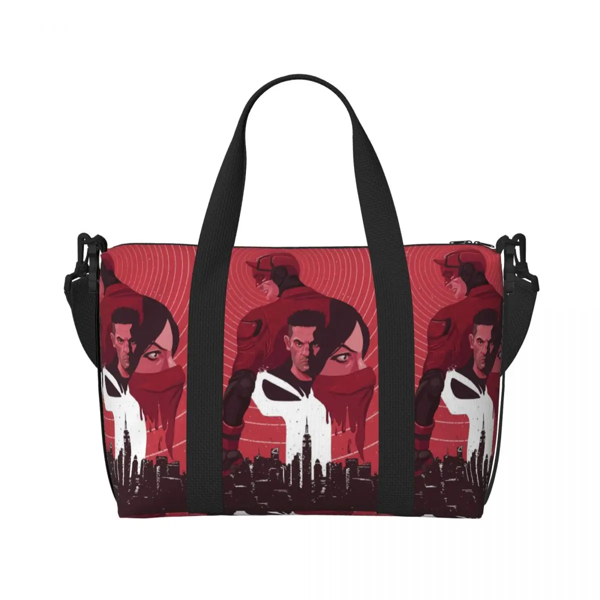 Custom Daredevil Wallpaper Beach Tote Bag for Women Large Compartment Gym Beach Travel Bags