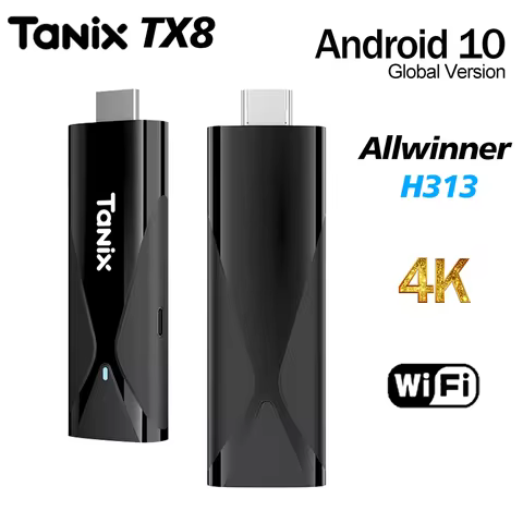 Original TANIX TX8 Smart TV Box Android 10 TV STICK Allwinner H313 2GB 16GB 2.4G WIFI MINI TV Dongle 4K VS Q6