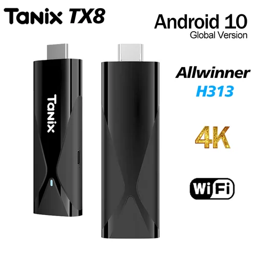 Original TANIX TX8 Smart TV Box Android 10 TV STICK Allwinner H313 2GB 16GB 2,4G WIFI MINI TV Dongle 4K VS Q6