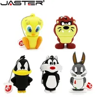 Cartoon Duck USB 2.0 Flash Drive Rabbit Pen Drive Gifts for Children Memory Stick Real Capacity 64GB/32GB With Key Chain U Disk