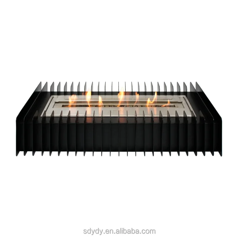 High-End True Flame Ethanol Fireplace Metal Steel Insert Heating Outdoor Villa's Family Living Room Courtyard