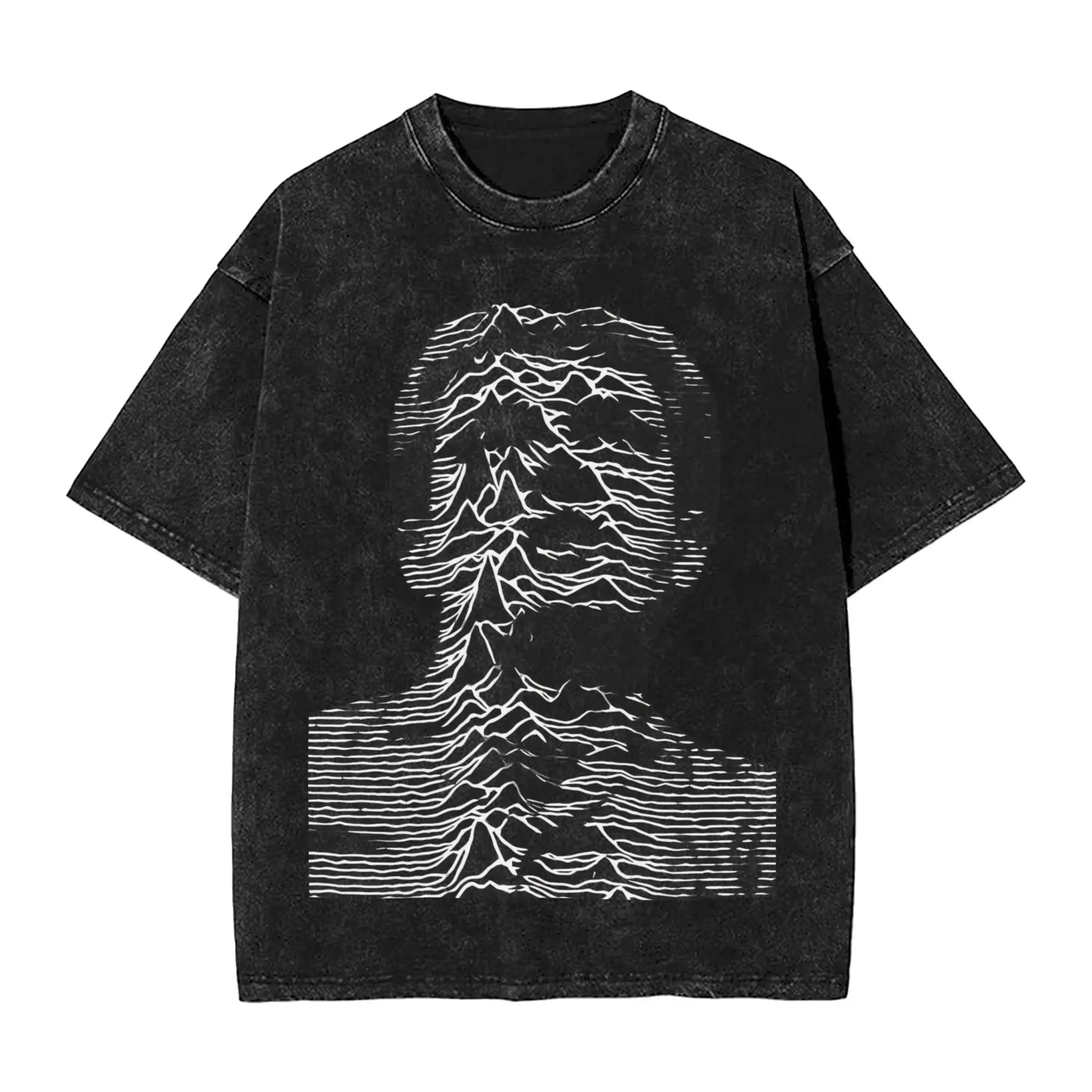 Hillbilly Joy Division Print T Shirts for Men Pure Cotton Fun T-Shirts Crew Neck Humor Black Tee Shirt Short Sleeve Tops Graphic