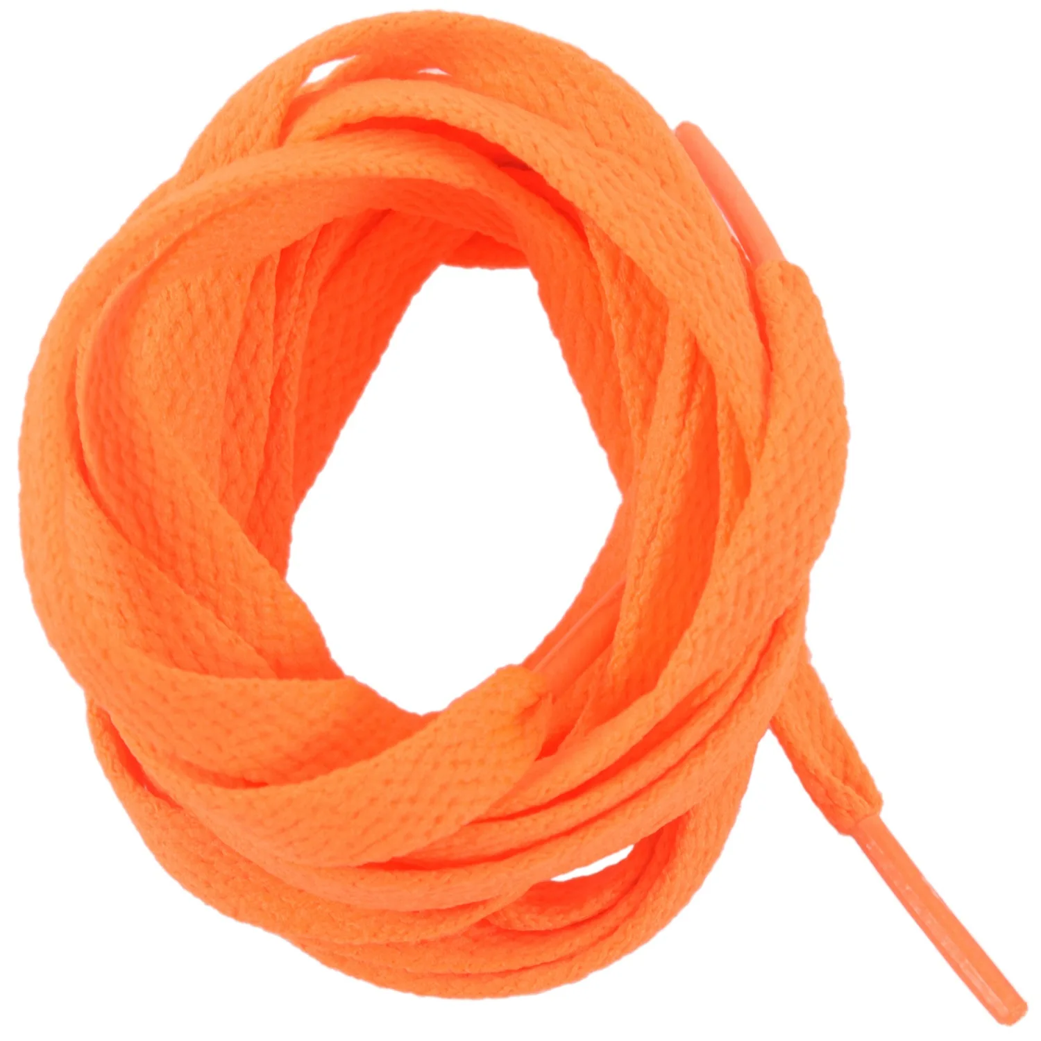 Trainers Replacement 8mm Wide Orange Flat String Shoelace Pair