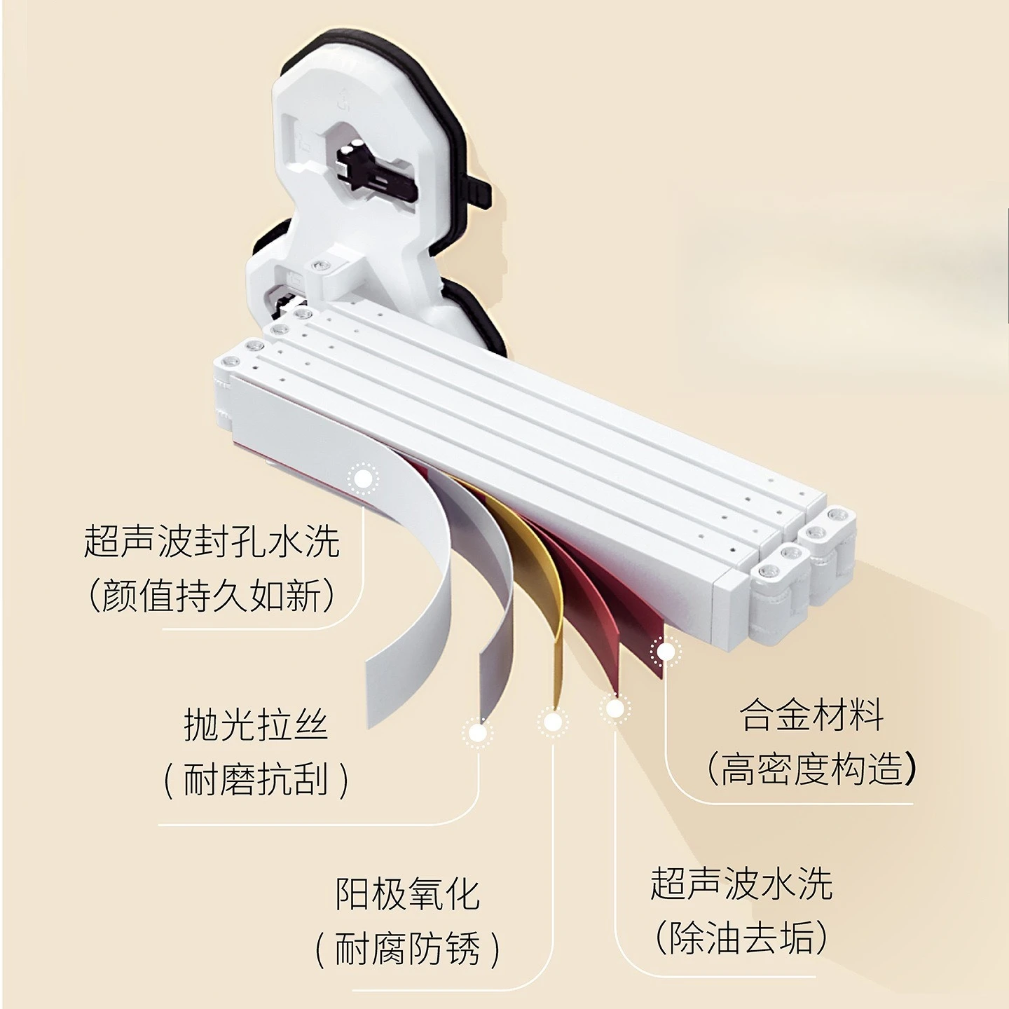 White Suction Cup Foldable Invisible Rod No Punching  Adhesive Shower Curtain Holder 2025 New