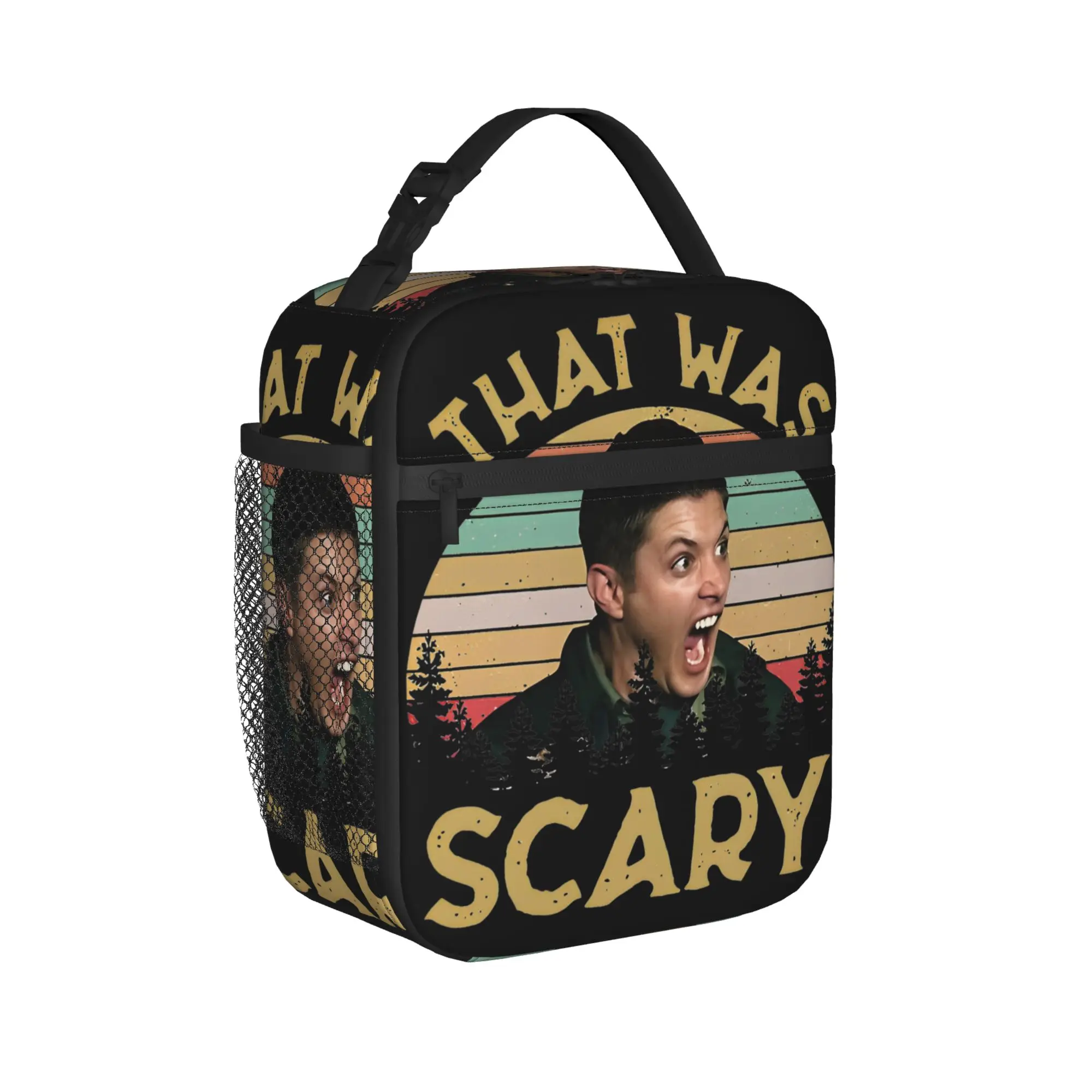Dean Winchester Supernatural That Was Scary Funny Insulated Lunch Bag Cooler Bag Meal Container Tote Lunch Box Girl Boy Beach