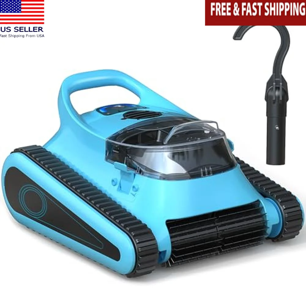 Cordless Pool Vacuum Auto Robot Cleaners 180W Suction with Extended Battery Life Wall Climbing Waterline Inground Pools SonarNav