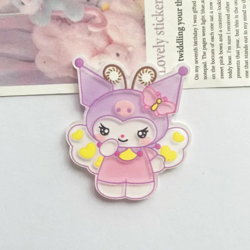 5 unids/set DIY accesorios acrílicos para fanáticos de personajes de anime Hello Kitty, Kawaii, Kuromi y Cinnamoroll
