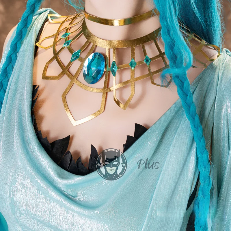 أزياء هيزابيث التأثيرية العكسية: فستان أخضر لامع لعام 1999 زي كرنفال ملابس الهالوين الأنيمي لعبة النساء