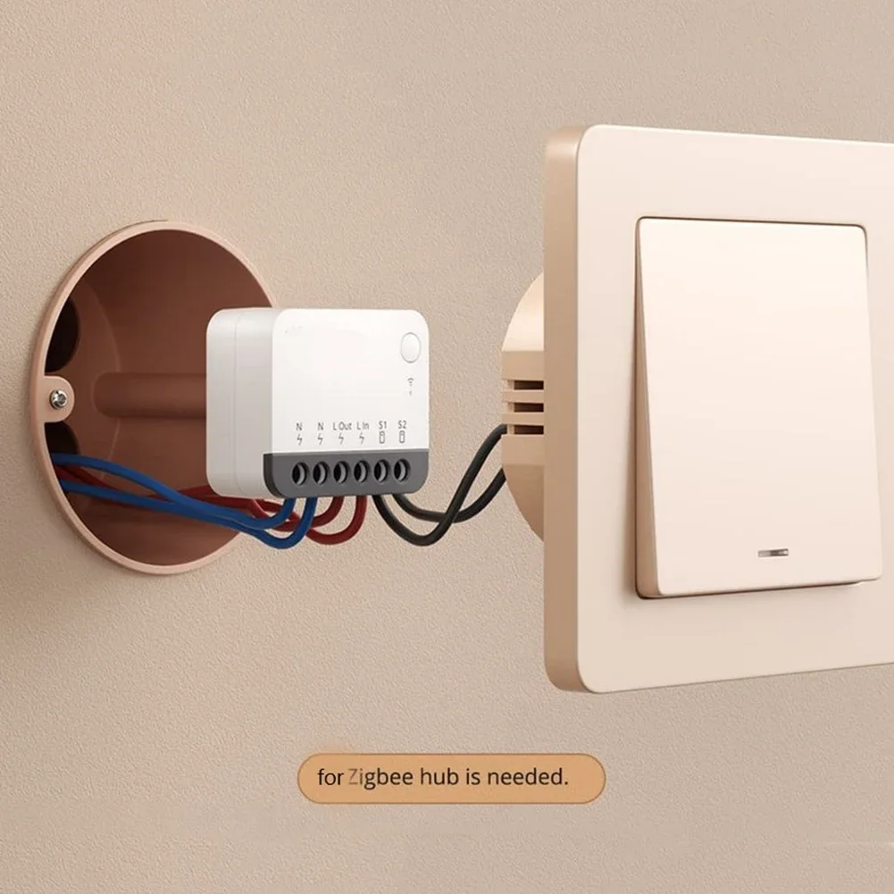 مفتاح أتمتة المنزل ZBMINIR2 مفتاح ذكي 120 فولت جهد التشغيل تصميم مدمج لسهولة التركيب لـ ZigBee Hub