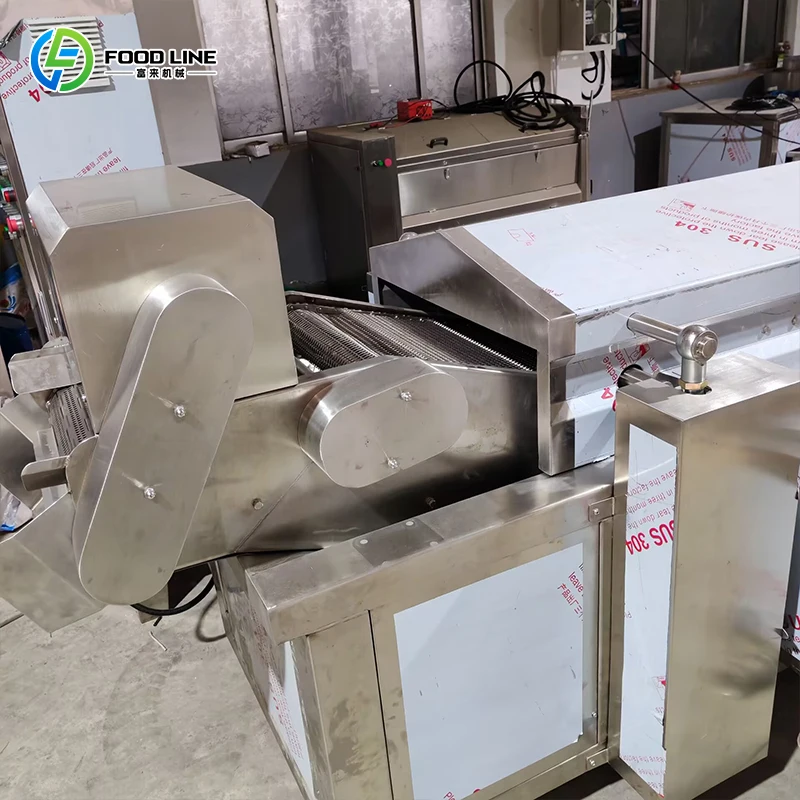 Frequency Conversion Continuous Frying Equipment 304 Stainless Steel Mesh Belt Frying Production Line