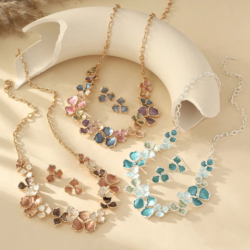 Cring Coco Enamel Flower Necklace for Women, Elegant Gift