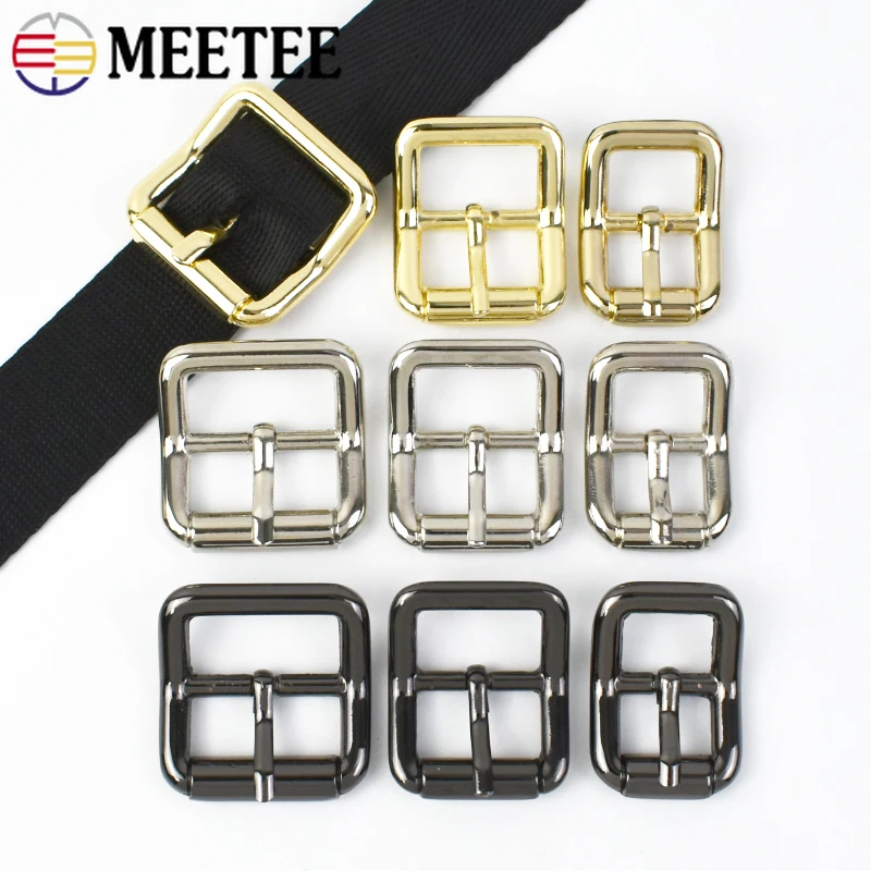5/10Pcs 15-25mm Metal Pin Buckle Bag Strap Adjuster Clasp Webbing Belt Roller Slider Hook Shoes Garment DIY Hardware Accessories