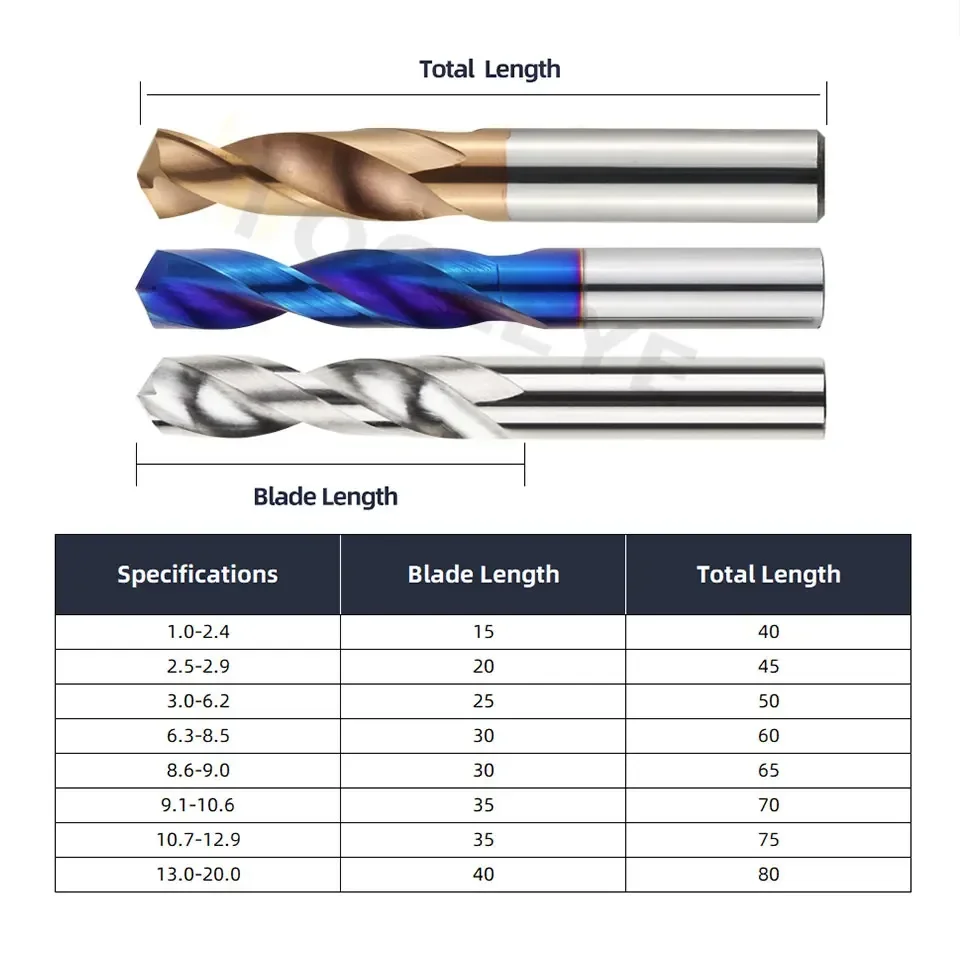 مثقاب TYTURE-Tungsten ، مثقاب معدني للأشغالات المعدنية الصلبة الفائقة ، مخرطة CNC ، أدوات حفر فولاذية ، من الكربيد-من من من من من HRC65 °