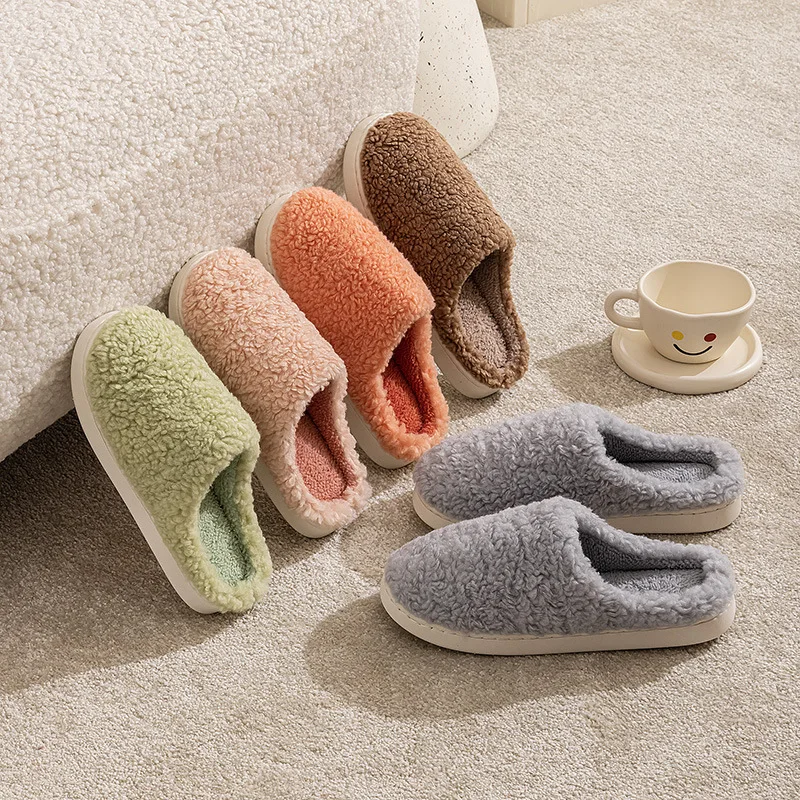 شباشب نسائية شباشب قطنية للجنسين موضة شتوية دافئة شباشب منزلية أحذية كاجوال للمنزل #2