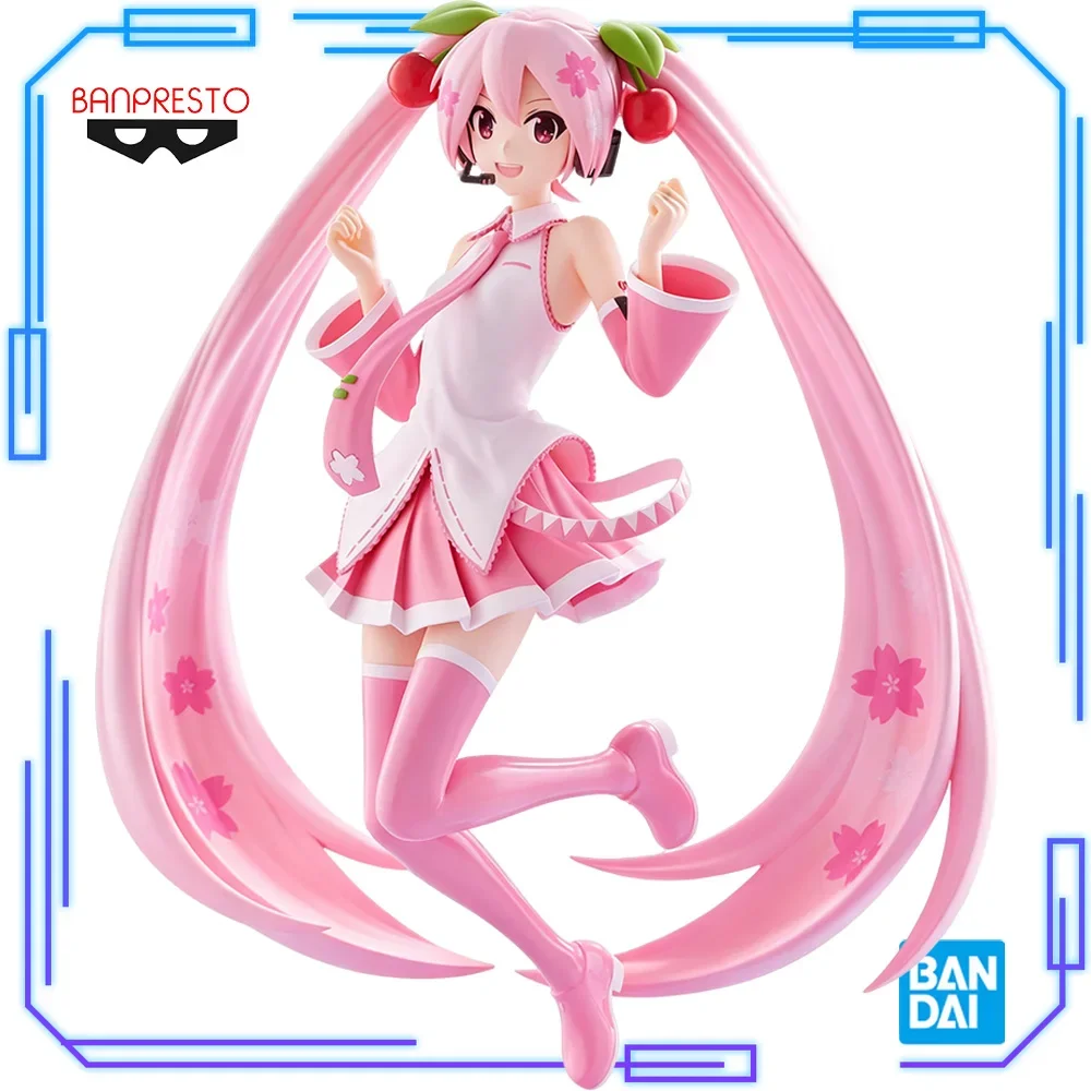 En stock, figurines d'anime originales Bandai, personnages Piapro, Banpresto Evolve Hatsune Miku Sakura, 23 cm, collection de figurines d'anime