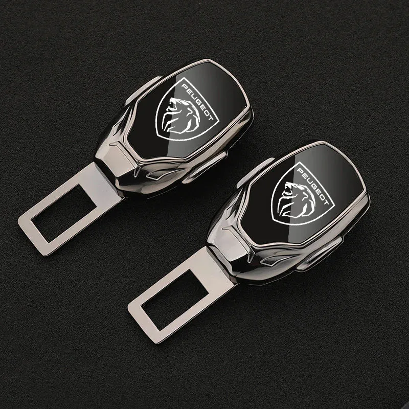 METAL Car Safety Belt Buckle Holder Silicon Gel Buckle Protective Cover For Peugeot 206 308 307 207 208 3008 407 508 20085008 GT view 2
