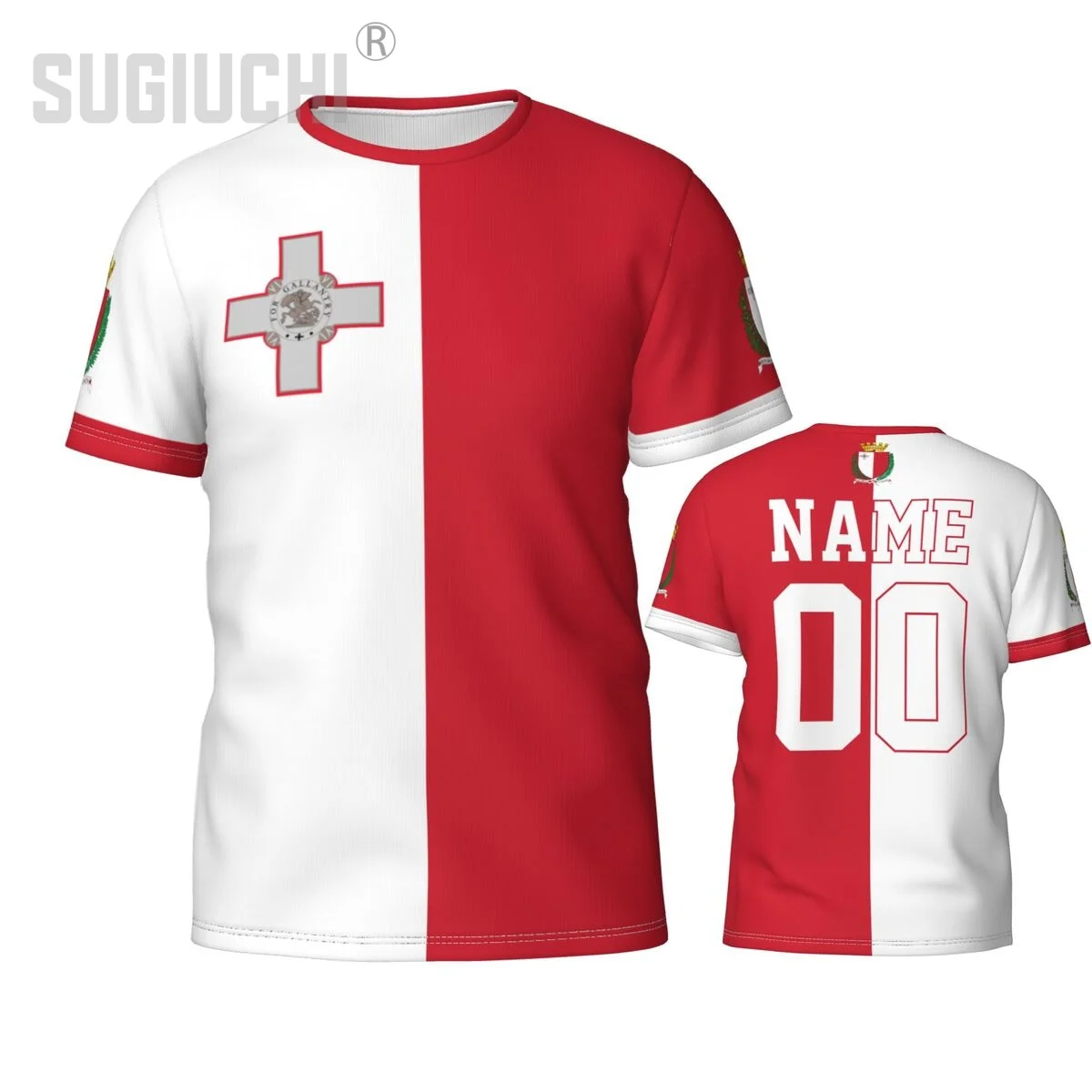 Camisetas 3D con emblema de la bandera de Malta para hombres y mujeres, ropa de equipo, ropa de fútbol, regalo para fanáticos