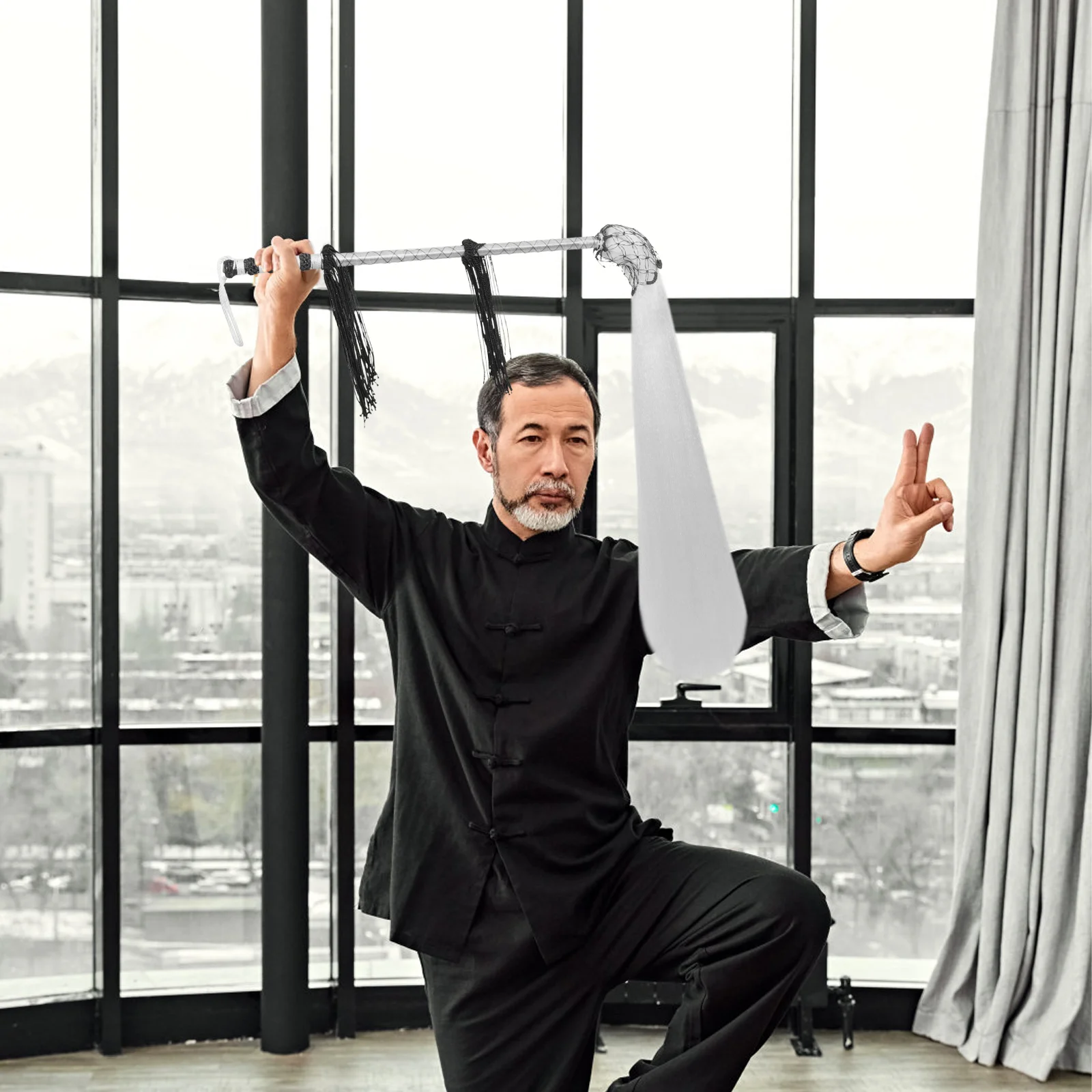 

Whisk Horsetail Duster Lightweight Portable HandheldBlack Tool Home Office nament Taoism Gift